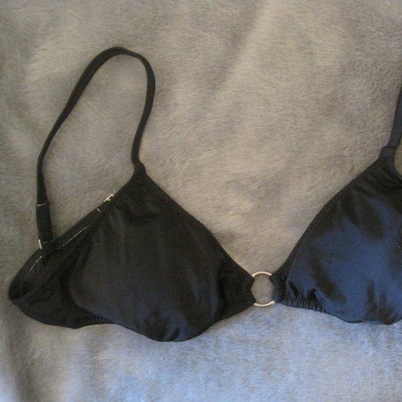 POINT CONCEPTION BLACK BIKINI TOP LARGE - Picture 2 of 2